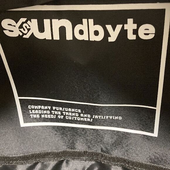 Yin Lang Nylon Backpack by Soundbyte in Pink & blue pattern. - Picture 5 of 7